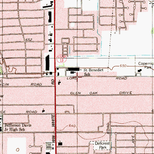 Topographic Map of Saint Benedicts Church, TX