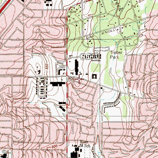 Topographic Map of Saint Dominic Church, TX