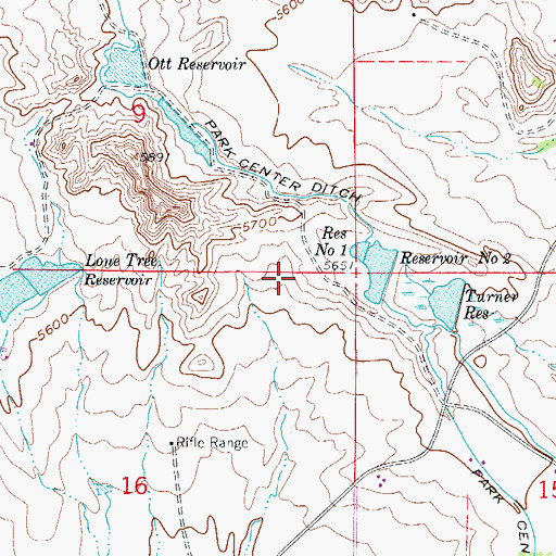 Topographic Map of Park Center L and W Number 10 Dam, CO