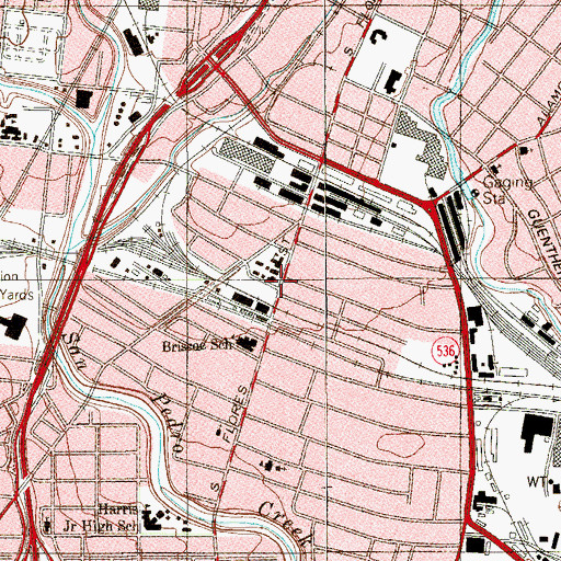 Topographic Map of Saint Henrys Church, TX