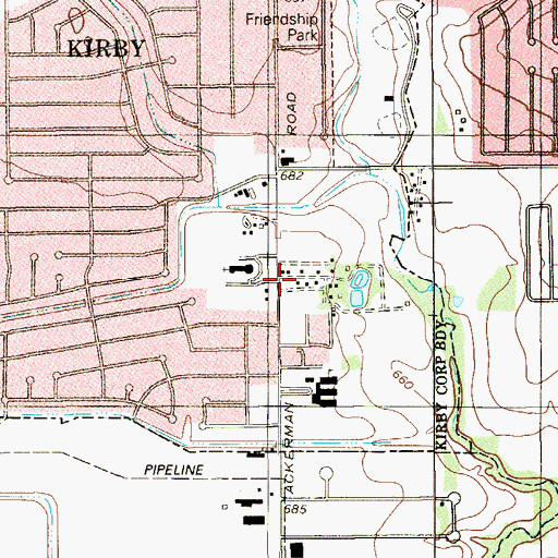 Topographic Map of Saint Joan of Arc Catholic Church, TX
