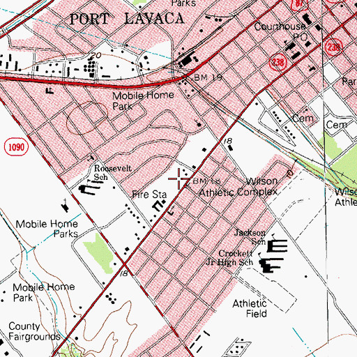 Topographic Map of Alamo Heights Baptist Church, TX