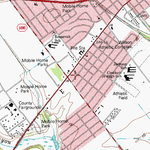Topographic Map of Second Baptist Church, TX