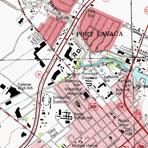 Topographic Map of First Presbyterian Church, TX