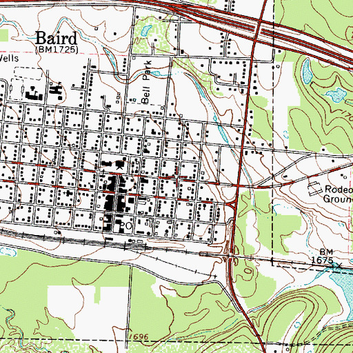 Topographic Map of First Presbyterian Church, TX