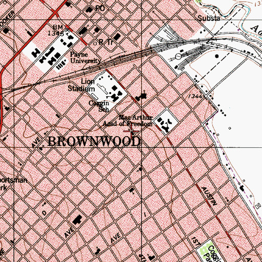Topographic Map of Baptist Church, TX