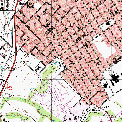 Topographic Map of Faith Baptist Church, TX
