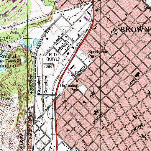 Topographic Map of Fellowship Baptist Church, TX