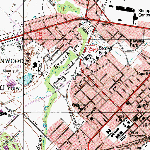 Topographic Map of Little Zion Baptist Church, TX