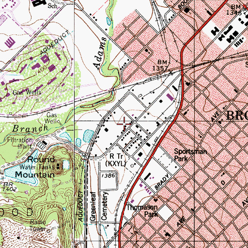 Topographic Map of Victory Baptist Church, TX