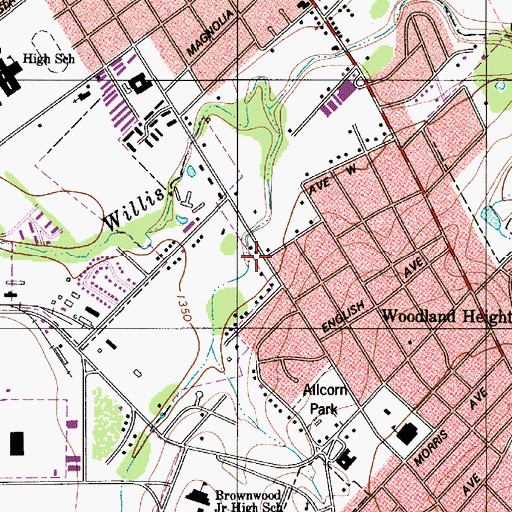 Topographic Map of Church of Christ, TX