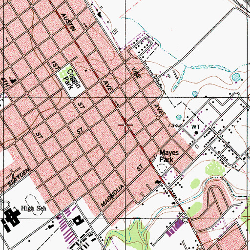 Topographic Map of River of Life Community Church, TX