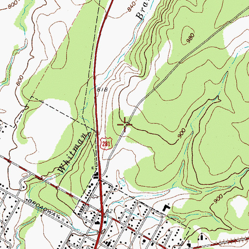 Topographic Map of Highland Baptist Church, TX