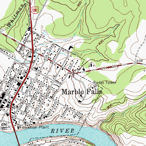 Topographic Map of Saint Johns Catholic Church, TX