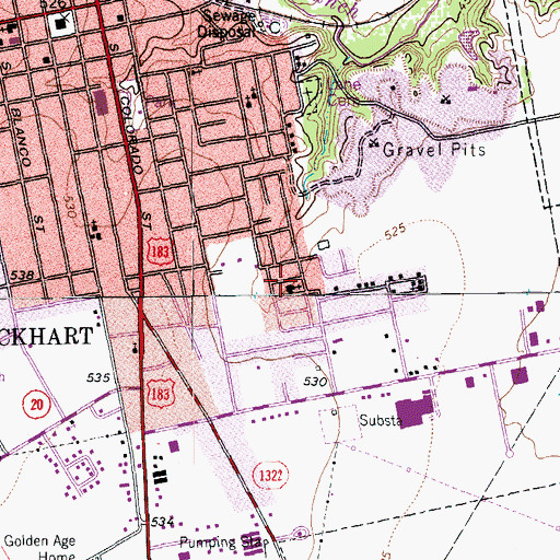 Topographic Map of First Apostolic Church, TX