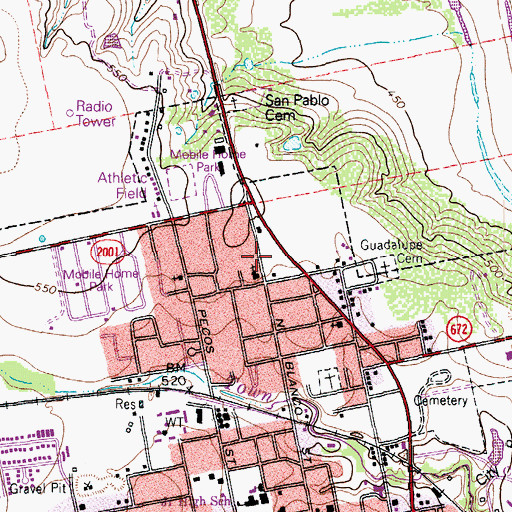 Topographic Map of Trinity Baptist Church, TX