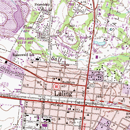Topographic Map of Martin Memorial Church of God in Christ, TX