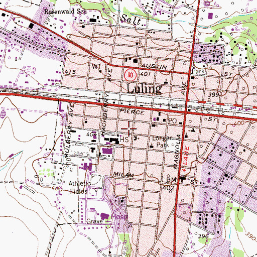 Topographic Map of Episcopal Church of the Annunciation, TX