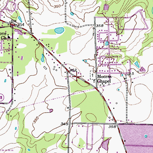 Topographic Map of Grace Fellowship Church of God, TX