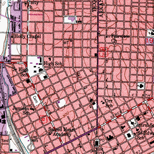 Topographic Map of Church of God International, TX