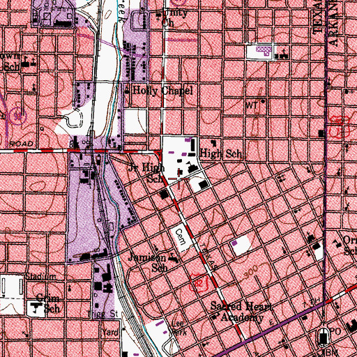 Topographic Map of Holy Temple Church of God in Christ, TX