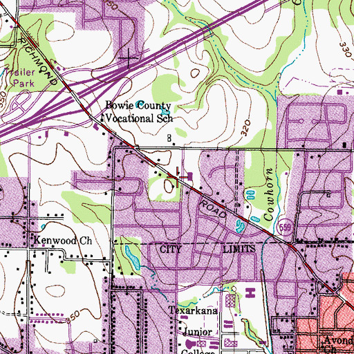Topographic Map of First Church of the Nazarene, TX
