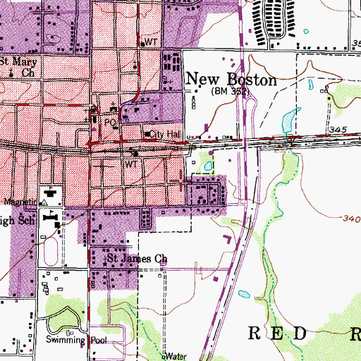 Topographic Map of Saint Martins Episcopal Church, TX