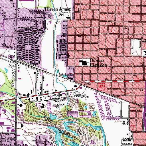 Topographic Map of Saint Paul United Methodist Church, TX