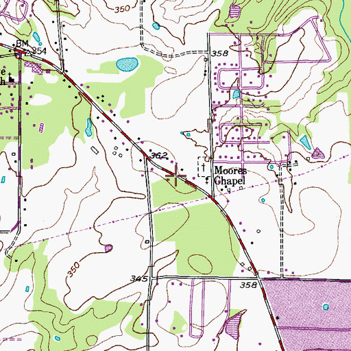 Topographic Map of Northwood Presbyterian Church, TX