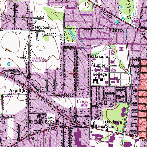 Topographic Map of Trinity Presbyterian Church, TX