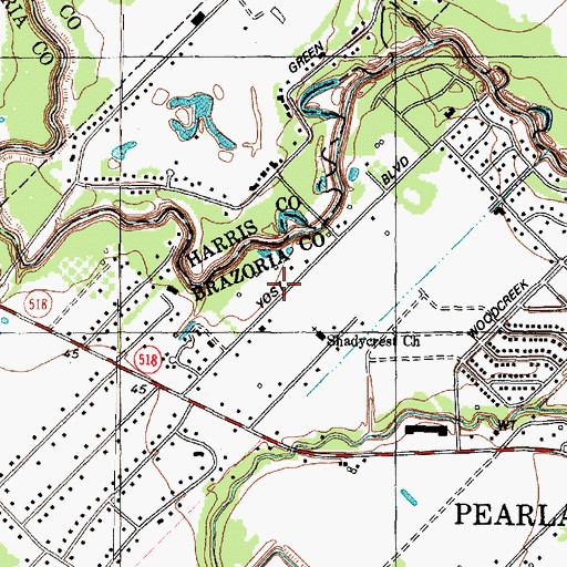 Topographic Map of Bethany Assembly of God Church, TX