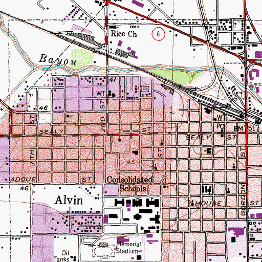 Topographic Map of First Assembly of God, TX