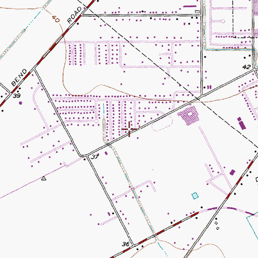 Topographic Map of Kings Row Baptist Church, TX