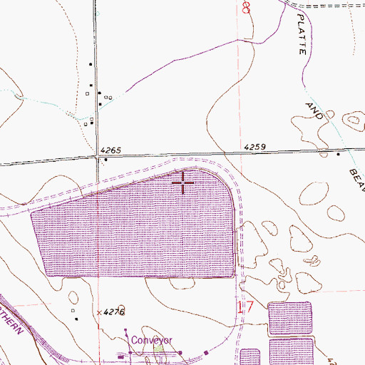 Topographic Map of Pawnee Raw Water Dam, CO