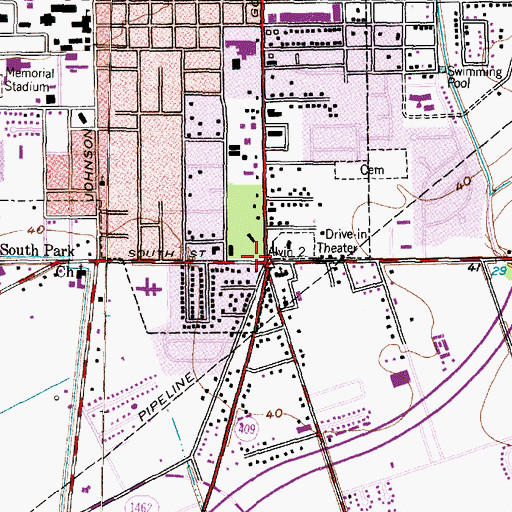 Topographic Map of Saint John Baptist Church, TX