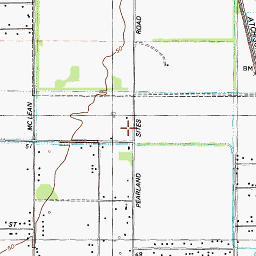 Topographic Map of Second Baptist Church of Pearland, TX