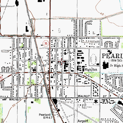 Topographic Map of First United Methodist Church, TX