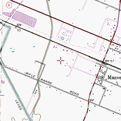 Topographic Map of Manvel Bible Chapel Church, TX
