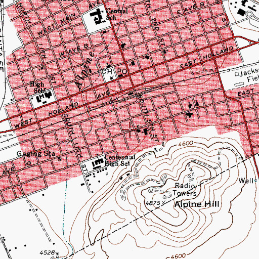 Topographic Map of Our Lady of Peace Catholic Church, TX