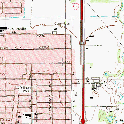 Topographic Map of Pleasant Zion Baptist Church, TX