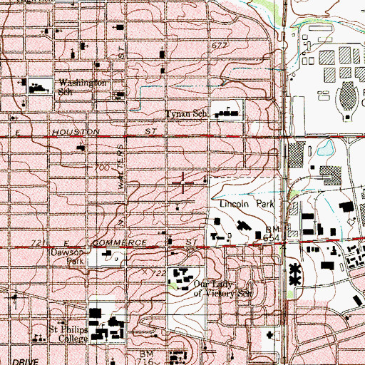 Topographic Map of Progressive Missionary Baptist Church, TX