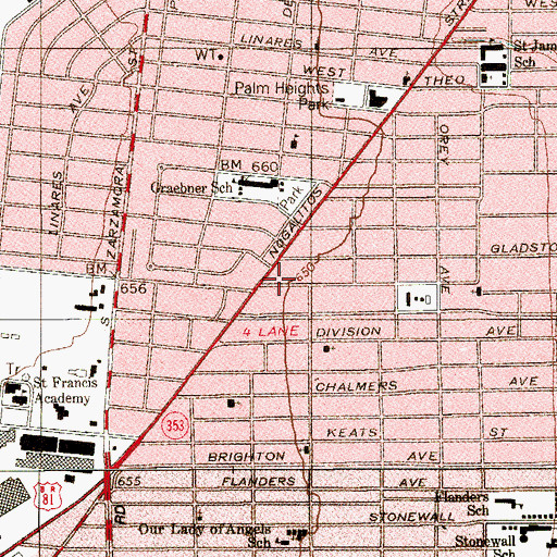 Topographic Map of Puerta La Hermosa Baptist Temple, TX