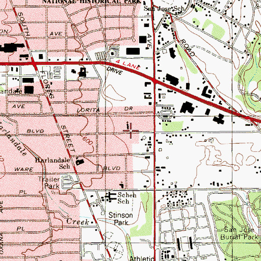 Topographic Map of Ravenhill Baptist Church, TX
