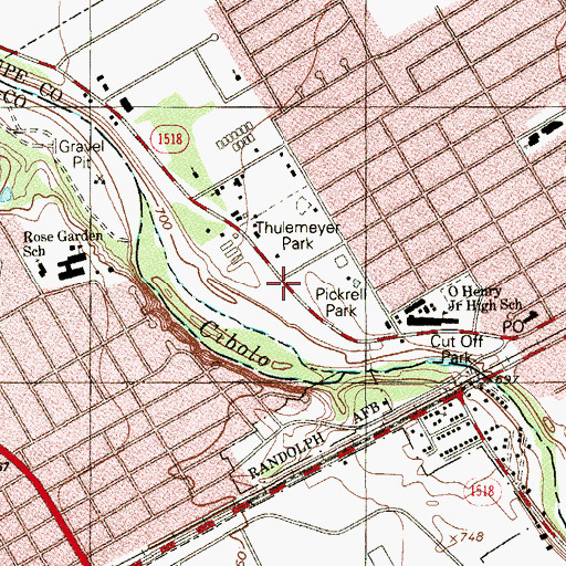 Topographic Map of Resurrection Baptist Church, TX