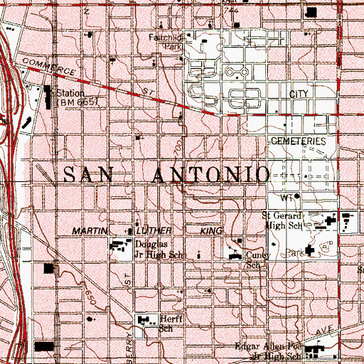 Topographic Map of Right Way Baptist Church, TX