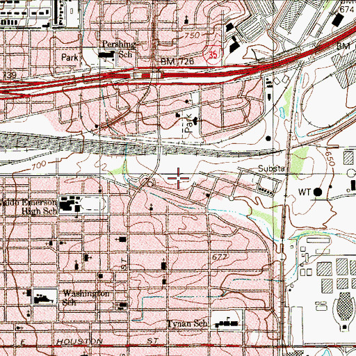 Topographic Map of Rising Star Missionary Baptist Church, TX