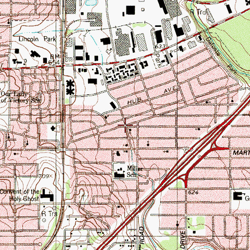 Topographic Map of Saint Joseph Baptist Church, TX