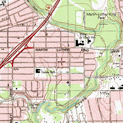 Topographic Map of Saint Peters Baptist Church, TX