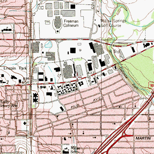 Topographic Map of Second Baptist Church, TX