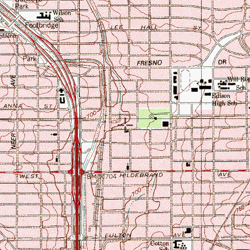 Topographic Map of Segunda Iglesia Bautista Mexicana Church, TX